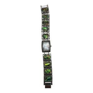Lexington Womens Wrist Watch Style 5827 Green Stones 7 1/4" Fashion Untested